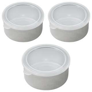 ECHO 附蓋 Set 3個 不鏽鋼保鮮盒 日本製造, 直徑13.5 x 6cm, 1組