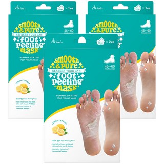 아리얼 스무스 앤 퓨어 풋 필링 마스크, 2개입, 3개, 68g