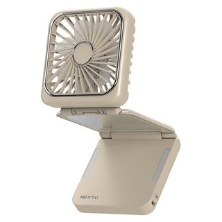 넥스트유 에어스핀 F2 휴대용 폴더 스탠드 손거울 선풍기 미니, 872WIND, 샌드베이지