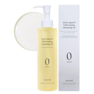 nooni snow aqua 0 LHA毛孔護理卸妝油, 200ml, 1瓶