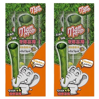 京奇貿易 mam moth MM象泰式烤海苔捲 香烤魷魚, 15g, 2盒