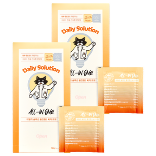 닥터펠리스 고양이 데일리 솔루션 트릿 올인원 영양제 북어, 15회분, 종합영양제, 2개