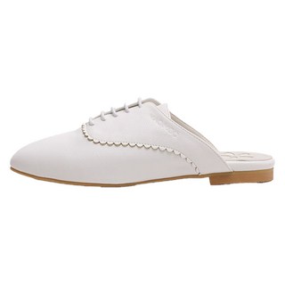 MAC MOC 女款花朵內襯綁帶穆勒懶人鞋 1cm, Bombom 白色, 250