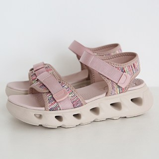 DGN 女款 Ocean 超輕量舒適氣墊厚底健走涼鞋, 255, 粉色