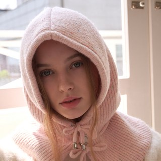 ALLINCOMPLETE 雙抽繩圓點巴拉克拉法帽 粉紅色 粉紅色 ONE SIZE