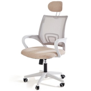 comet 附頭枕傾斜式辦公椅, 米色