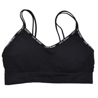 amica 運動風字母分段加壓小可愛 黑色 可拆一體式棉杯 可調細肩帶, 均碼