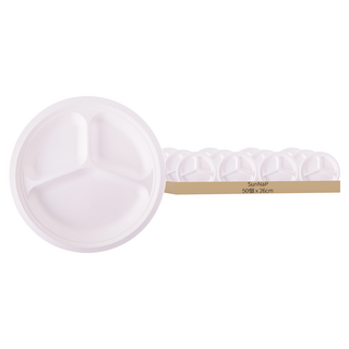 SunNaP 紙塑10吋3格盤 26cm, 50個, 1組