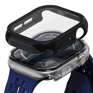 KANTAM Apple Watch 全包覆保護殼 2件組, 1套, 透明, 黑色