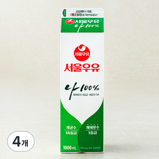 서울우유 나 100% 우유, 1L, 4개