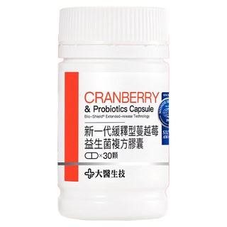 大醫生技 蔓越莓益生菌複方膠囊, 30顆, 1罐