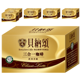 貝納頌 三合一咖啡 經典拿鐵, 20g, 25包, 6盒
