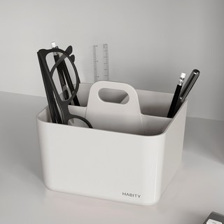 하비티 심플 모던 용품정리 펜트리 수납박스 S, 화이트, 1개