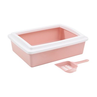 ZEZEPET 半開方式彩色貓砂盆+貓砂鏟組, Y213PCHT006(粉色), 1組