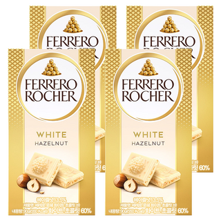 FERRERO ROCHER 金莎 金莎榛果白巧克力片, 4盒, 90g