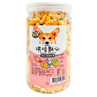 LOLO pets 烘焙點心 餅乾 S號 富含Omega-3 幫助消化 保護骨骼, 綜合口味, 430g, 1罐