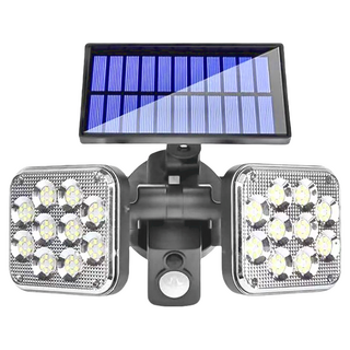 太陽能COB高亮感應庭院燈 20W 3.7V, 1個, 黑色