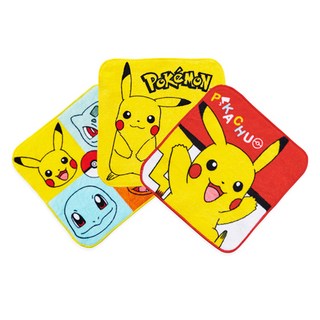 ONEDER 旺達棉品 寶可夢小方巾三入組 20 x 20cm 單一顏色 親膚柔軟 吸水速乾, 1組