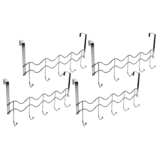 MH 家居 波浪型門後架 掛勾架 85 x 32 x 30cm, 不鏽鋼色, 4個