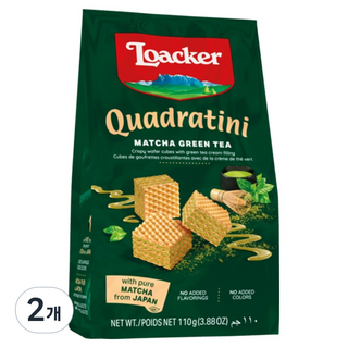 Loacker 萊佳哈斯 抹茶方形威化餅, 110g, 2個