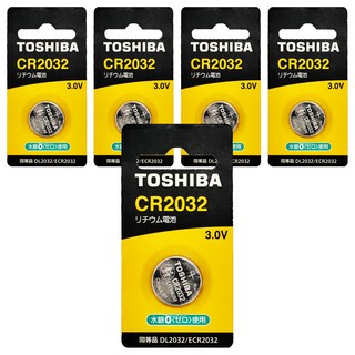 TOSHIBA 東芝 台灣公司貨 鈕扣電池 CR2032, 5個, 1入