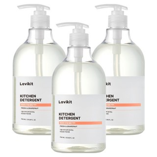라비킷 주방세제 자몽향, 750ml, 3개