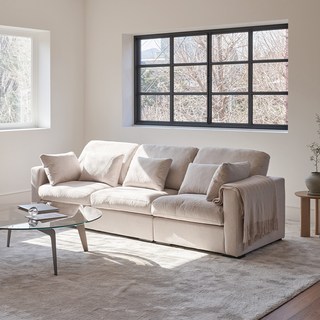 레이디가구 소노 패브릭 모듈 4인용 소파 + 쿠션 5p 세트 방문설치, 오트밀