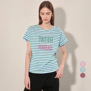 Olivia Lauren 女款條紋字母T恤 VOBAS4F7111