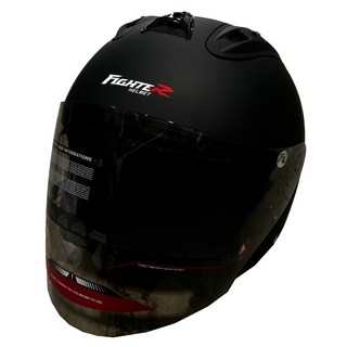 FIGHTER 普通型露臉式機車用安全帽, R3-A6 型號, ABS材質, 含一層護目鏡, 消光黑, XXL
