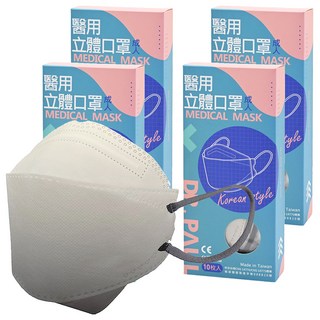 DR.PAUL 成人醫用立體4D漸層口罩, 迷霧, 10片, 4盒