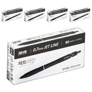 JAVAPEN Jet line 原子筆 0.7mm 黑色 12入, 5盒