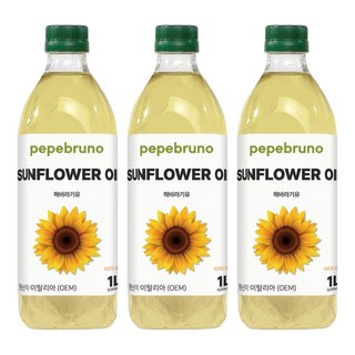 Pepebruno 葵花油, 3個, 1L