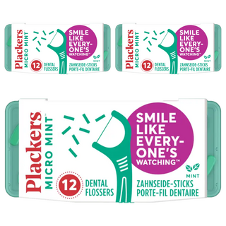 plackers 派樂絲 Micro 牙線棒 薄荷口味, 12支, 3盒
