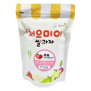 Ssalgwaja 米餅村 糙米棒 7個月以上, 草莓, 40g, 1包