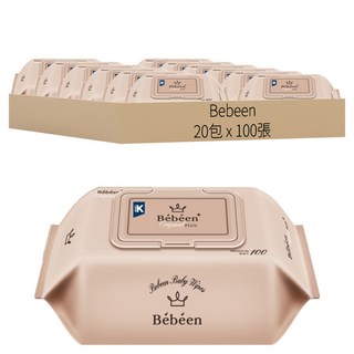Bebeen Original Plus 嬰兒濕紙巾套裝, 55g, 100張, 20包
