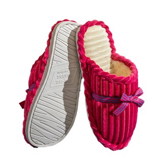 브로브로 여성용 가을 겨울 극세사 패션 실내화, 레드, 2개