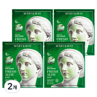 MARY&MAY 膠原蛋白清爽蘆薈面膜, 2個, 4入