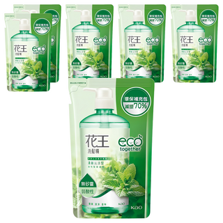 Kao 花王 洗髮精 清新沁涼型 補充包 550ml 油性髮質適用 無矽靈 弱酸性, 6包