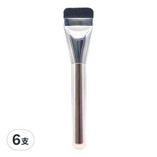 喵汪森林 粉底液調色用具 一字粉底刷 6支 不鏽鋼色, 輕鬆打造均勻無瑕底妝