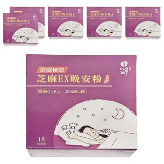 Tsuie 日濢 芝麻EX晚安粉 Set 15入, 檸檬馬鞭草風味, 提升睡眠品質, 37.5g, 6盒