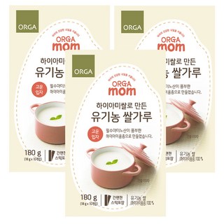 올가맘 하이아미쌀로 만든 유기농 쌀가루 고운입자, 180g, 3개