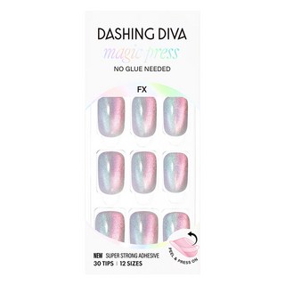 데싱디바 매직프레스 오로라 블루 네일팁, 1개, 핑크 + 그린 + 블루