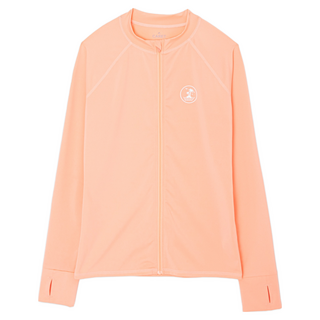 CARET 女款長袖拉鍊圖案防曬衣, 蜜桃粉