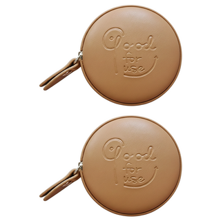 CCHING 青青文具 簡單生活圓形皮革捲尺 咖啡色, 150cm, 2個