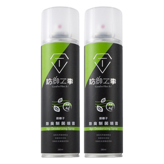 T-FENCE 防御工事 球鞋除臭 制菌噴霧 銀離子 280ml, 2瓶
