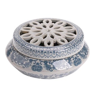 中式青花瓷平蓋香爐 青花色, 1個