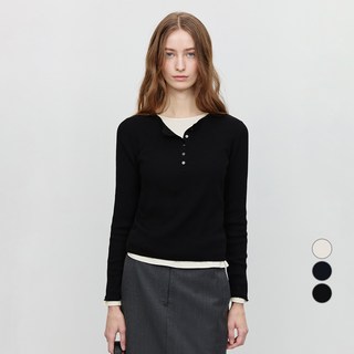 Dunst 女性鈕扣圓領針織衫 UDSW5A205