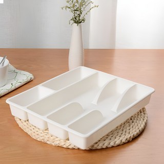 사라사 식기 서랍정리 수납 칸막이 트레이, 화이트, 1개