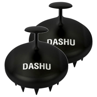 DASHU 頭皮養護洗髮梳, 黑色, 2個