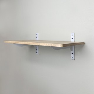 Hardwell 鐵製系統壁掛架, 白色 + 橡木色, 1層